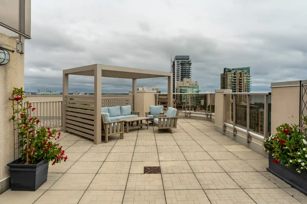 Rooftop patio.